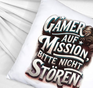 Gamer auf Mission Kissen Bitte nicht stören