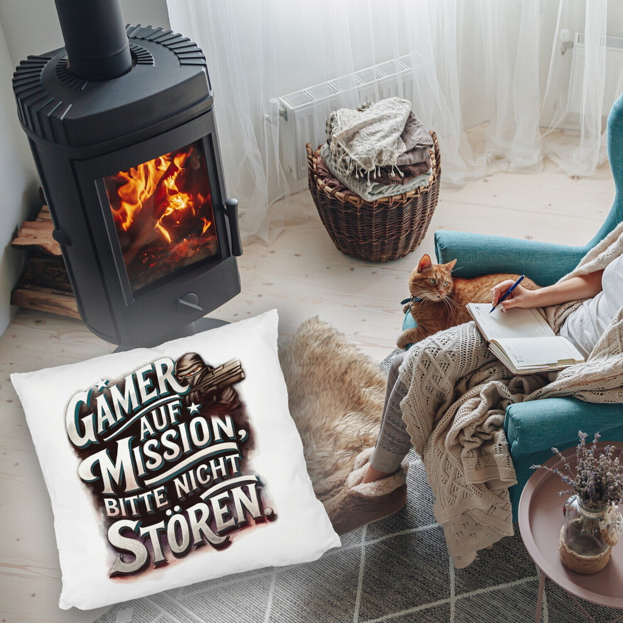 Gamer auf Mission Kissen Bitte nicht stören