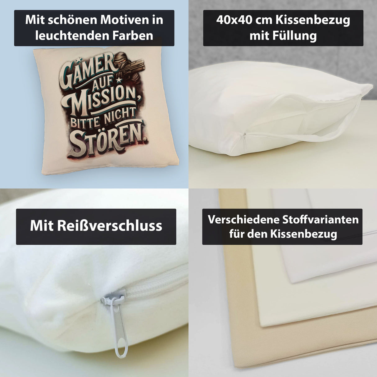 Gamer auf Mission Kissen Bitte nicht stören