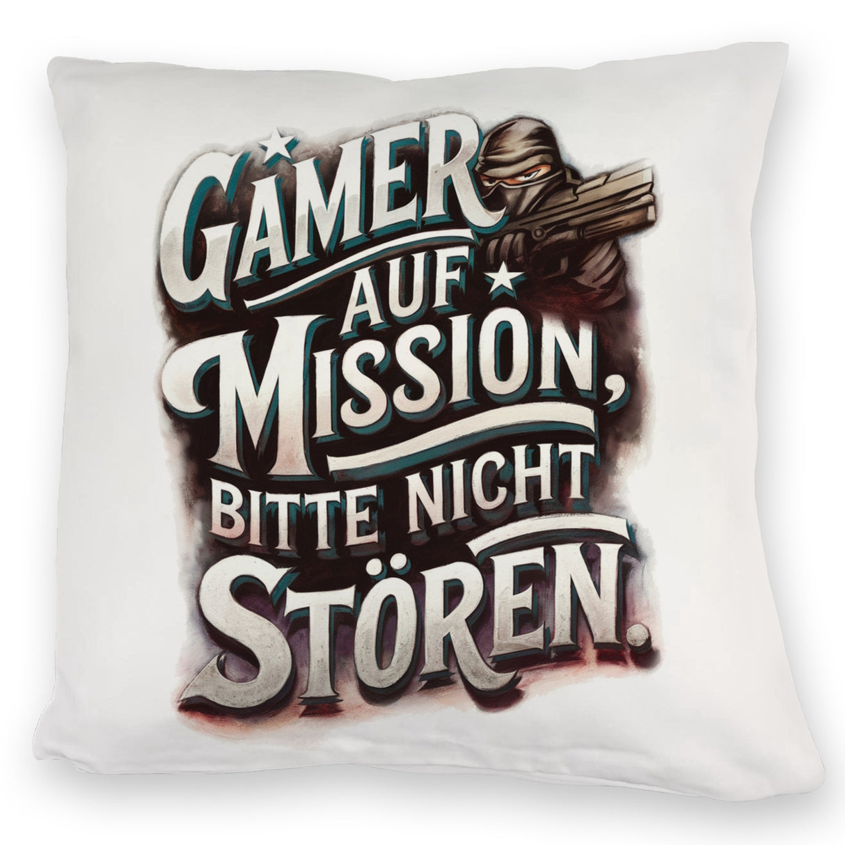 Gamer auf Mission Kissen Bitte nicht stören