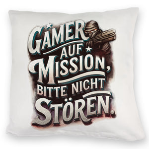 Gamer auf Mission Kissen Bitte nicht stören