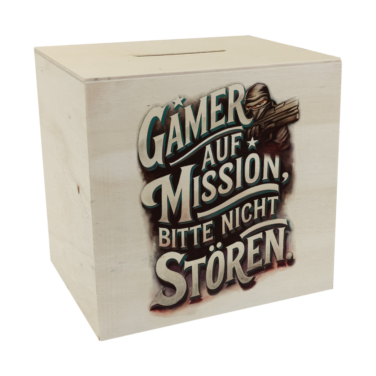Gamer auf Mission Spardose Bitte nicht stören