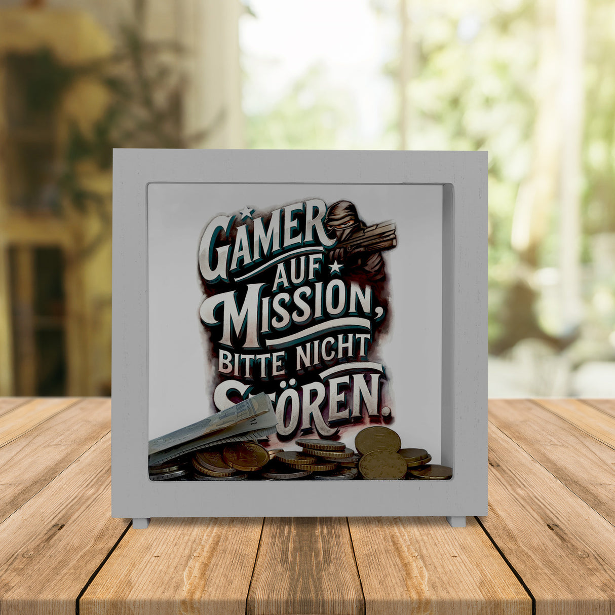 Gamer auf Mission Spardose Bitte nicht stören