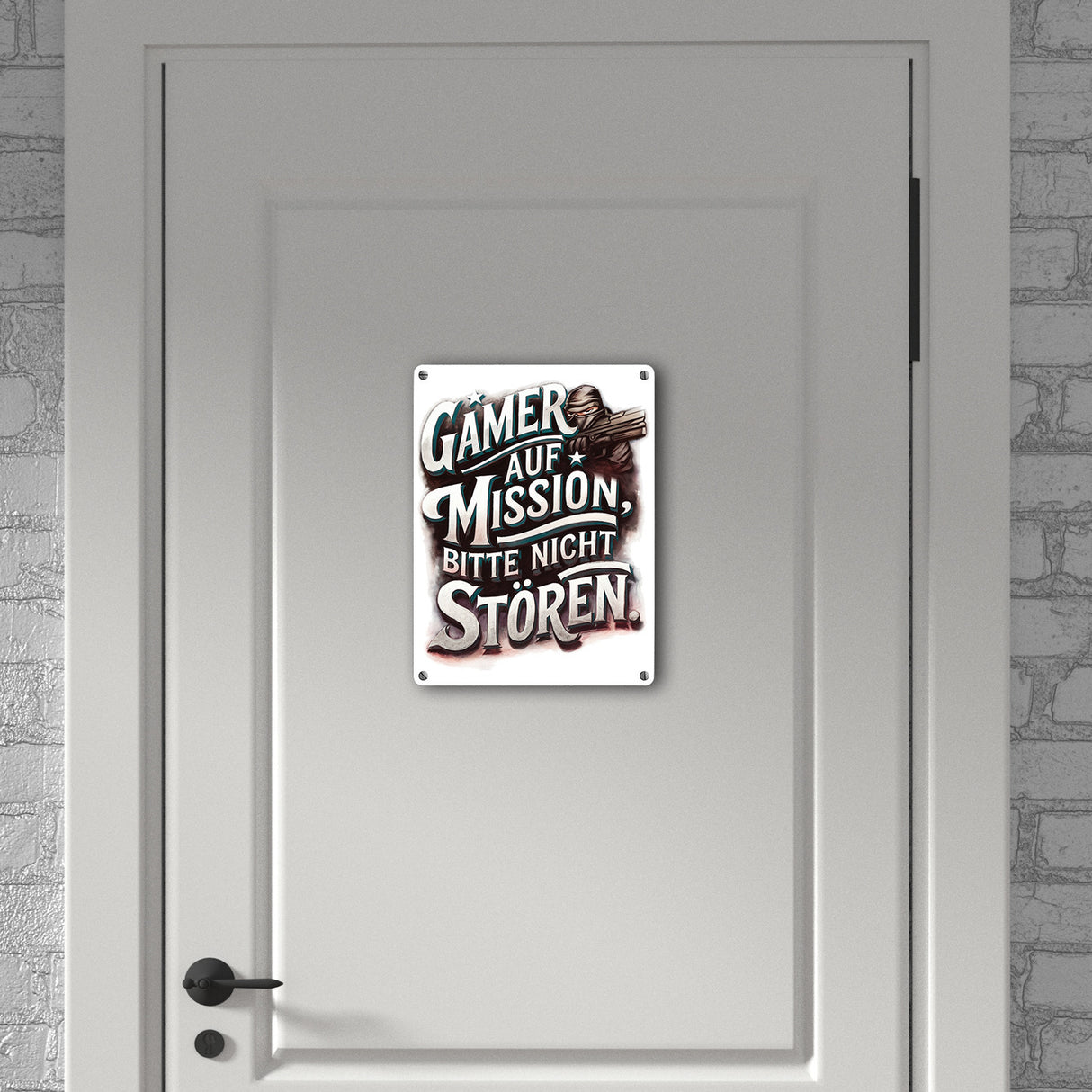 Gamer auf Mission Metallschild in 15x20 cm Bitte nicht stören
