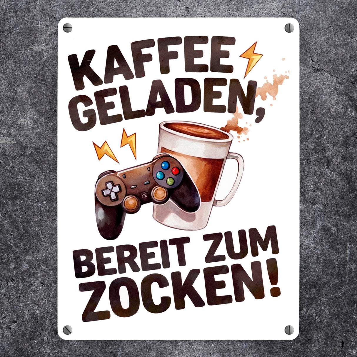 Bereit zum Zocken Metallschild in 15x20 cm Gaming Controller