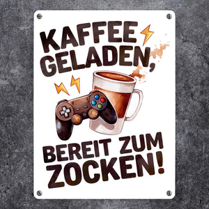 Bereit zum Zocken Metallschild in 15x20 cm Gaming Controller