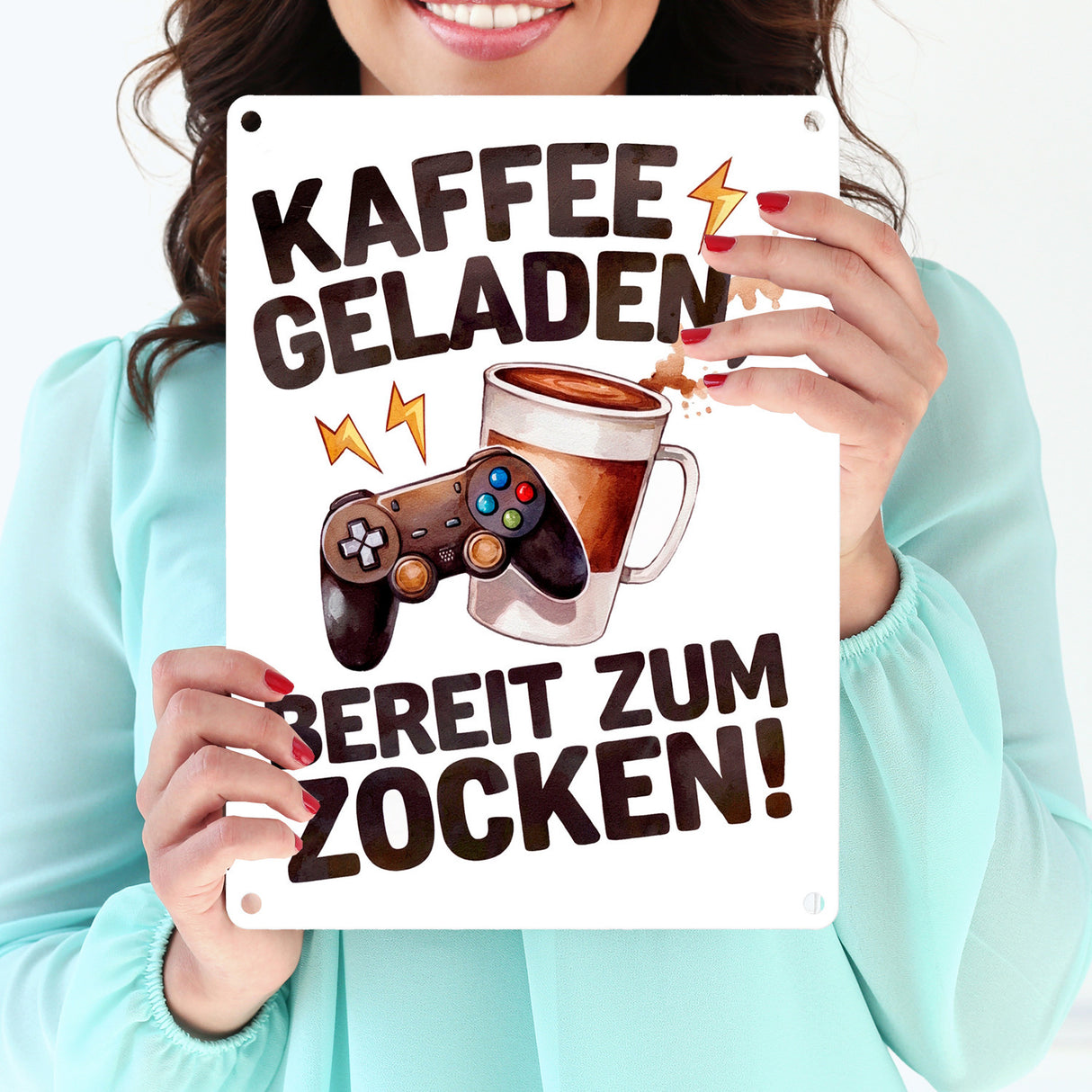 Bereit zum Zocken Metallschild in 15x20 cm Gaming Controller