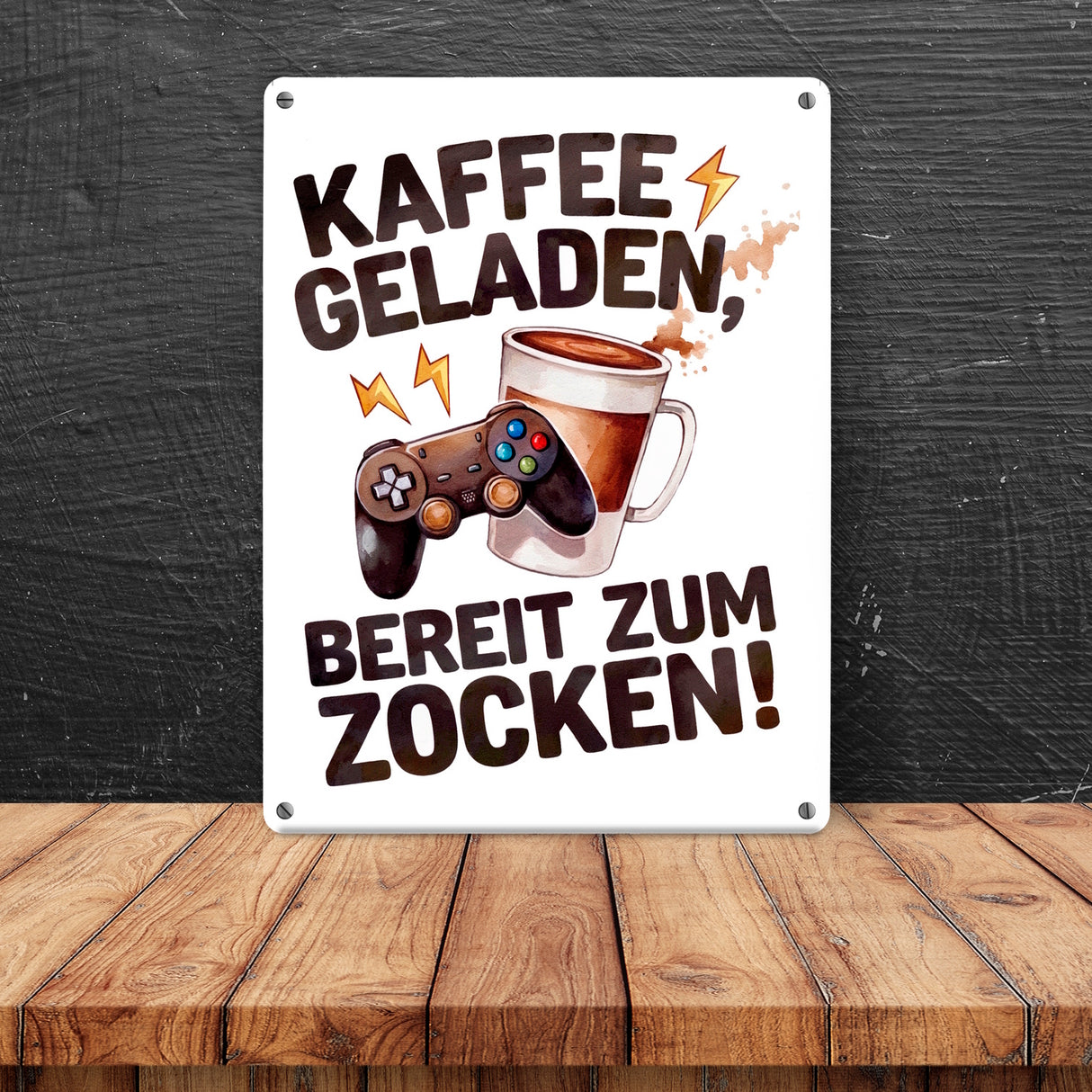 Bereit zum Zocken Metallschild in 15x20 cm Gaming Controller