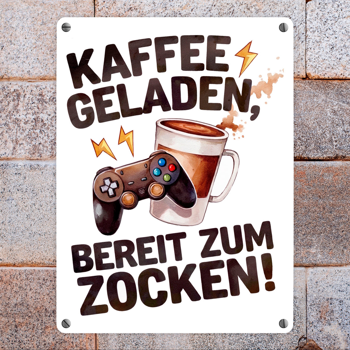 Bereit zum Zocken Metallschild in 15x20 cm Gaming Controller