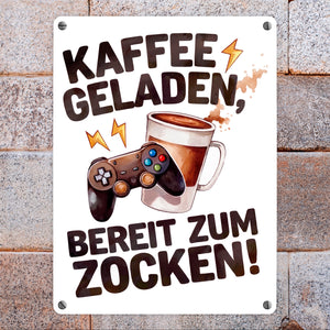 Bereit zum Zocken Metallschild in 15x20 cm Gaming Controller
