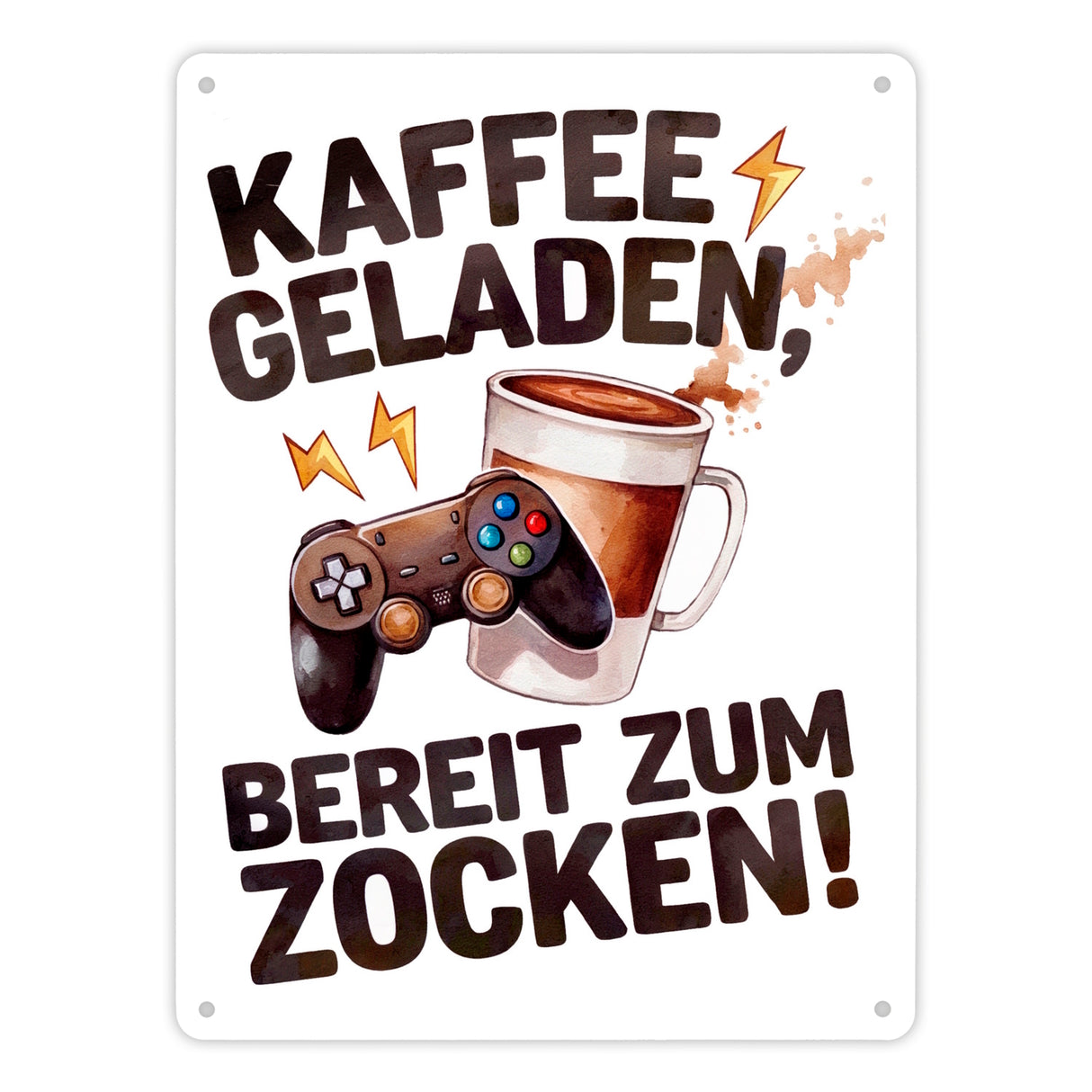 Bereit zum Zocken Metallschild in 15x20 cm Gaming Controller