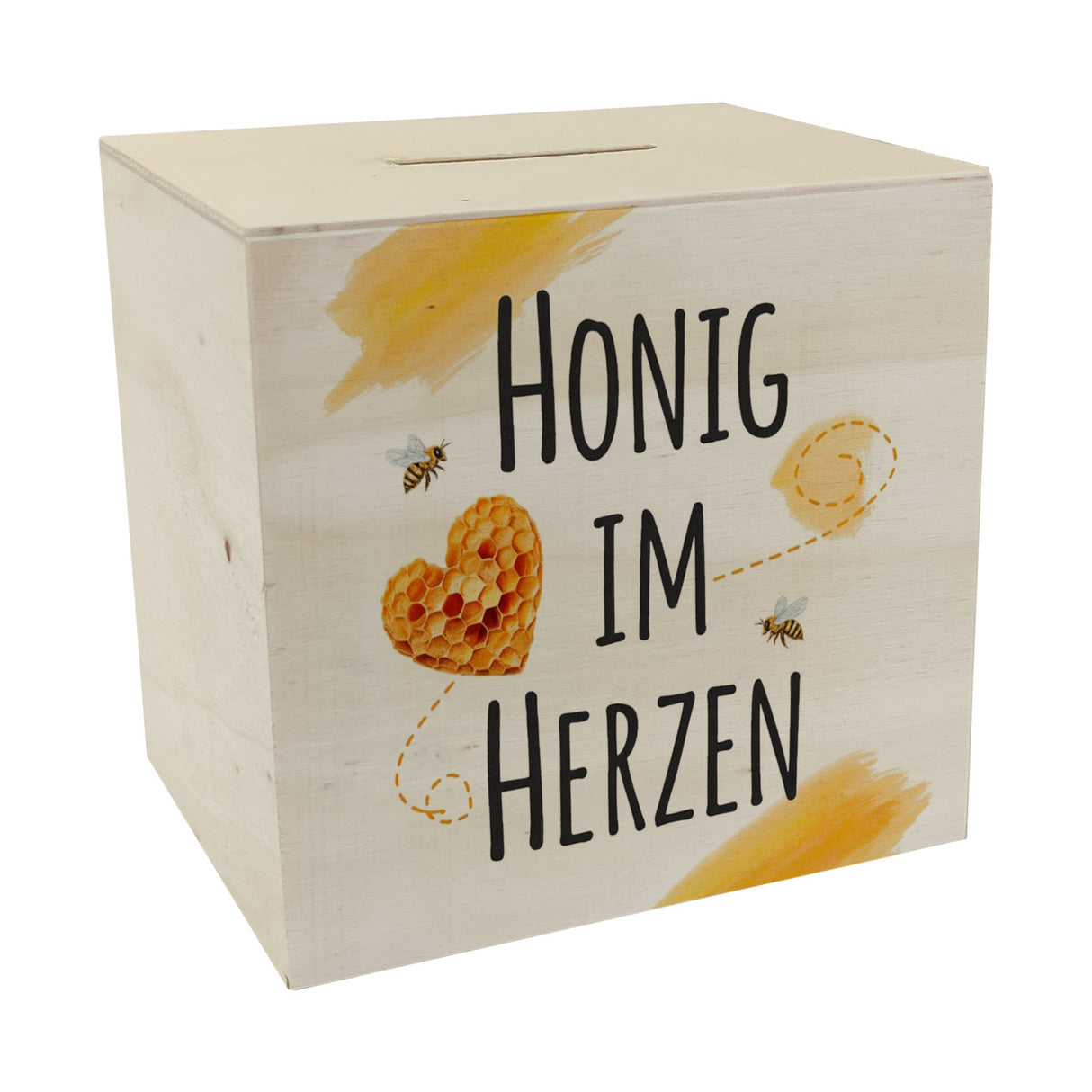 Honigwaben Bienen Spardose Honig im Herzen