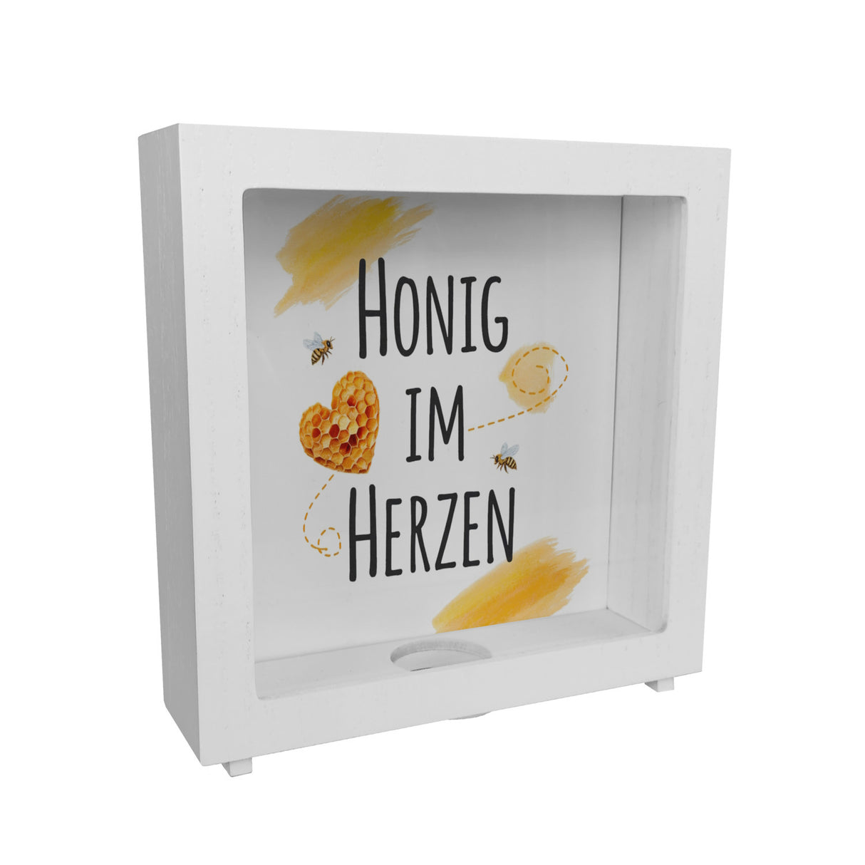 Honigwaben Bienen Spardose Honig im Herzen