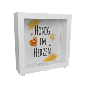 Honigwaben Bienen Spardose Honig im Herzen