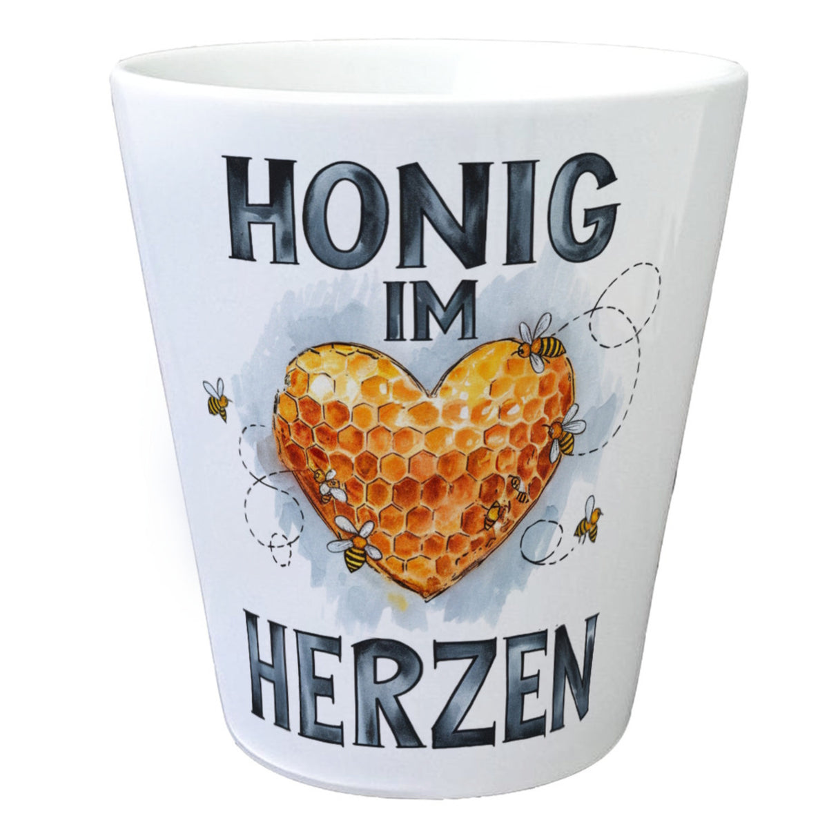 Honig im Herzen Blumentopf Herz Honigwaben