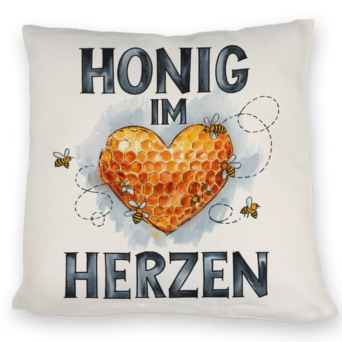 Honig im Herzen Kissen Herz Honigwaben