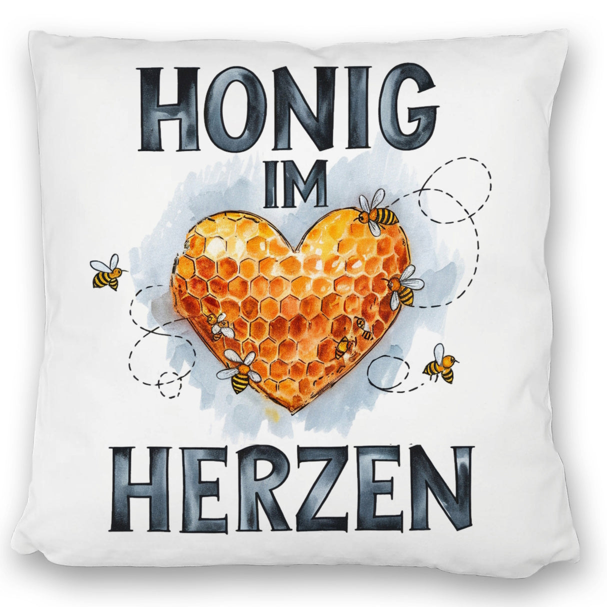 Honig im Herzen Kissen Herz Honigwaben