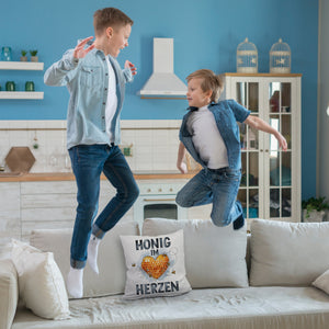 Honig im Herzen Kissen Herz Honigwaben