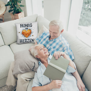 Honig im Herzen Kissen Herz Honigwaben