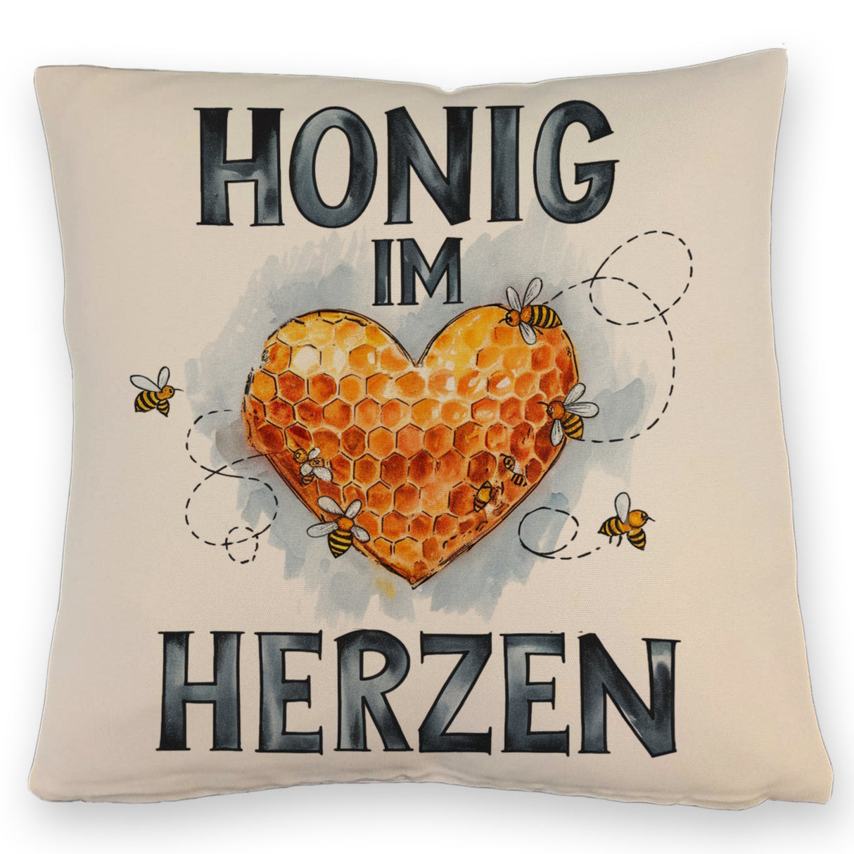 Honig im Herzen Kissen Herz Honigwaben