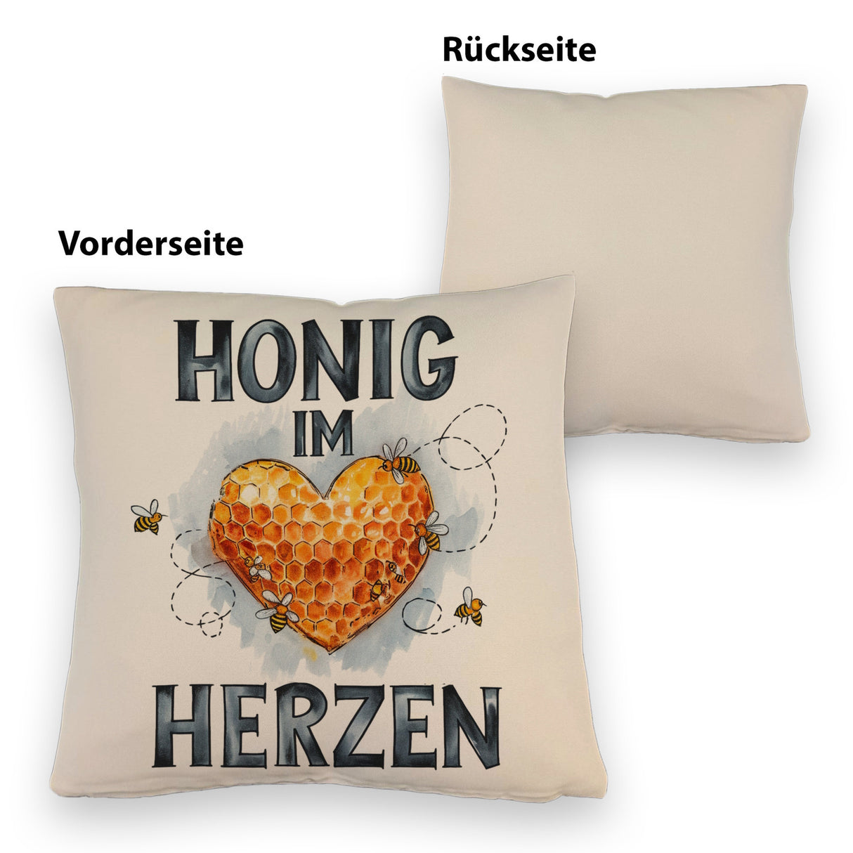 Honig im Herzen Kissen Herz Honigwaben