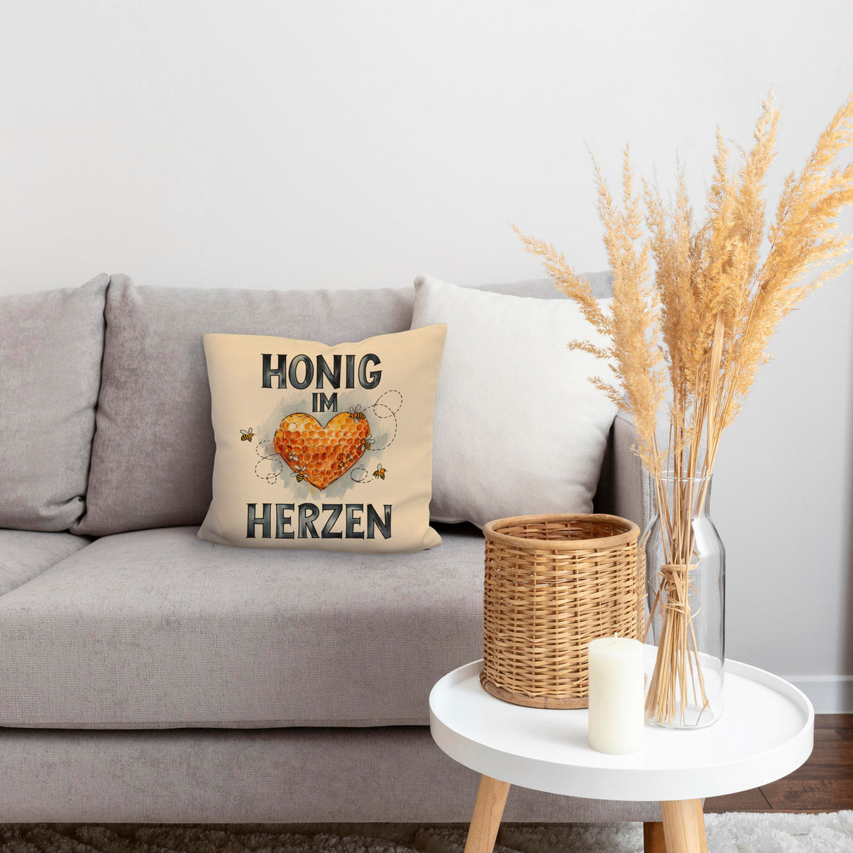 Honig im Herzen Kissen Herz Honigwaben