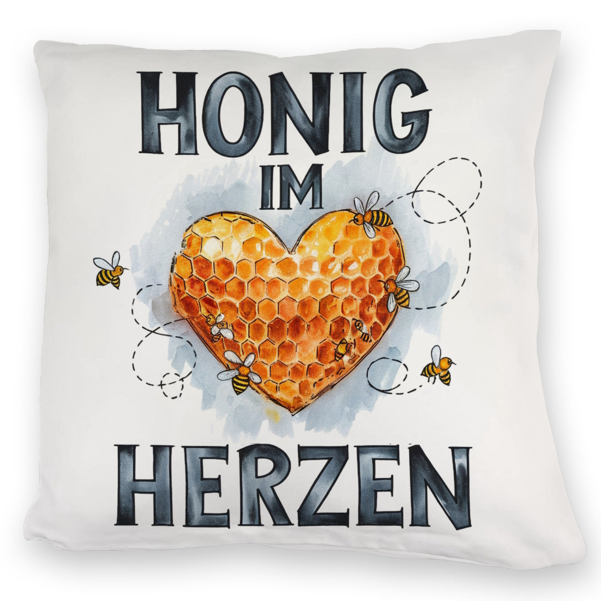 Honig im Herzen Kissen Herz Honigwaben