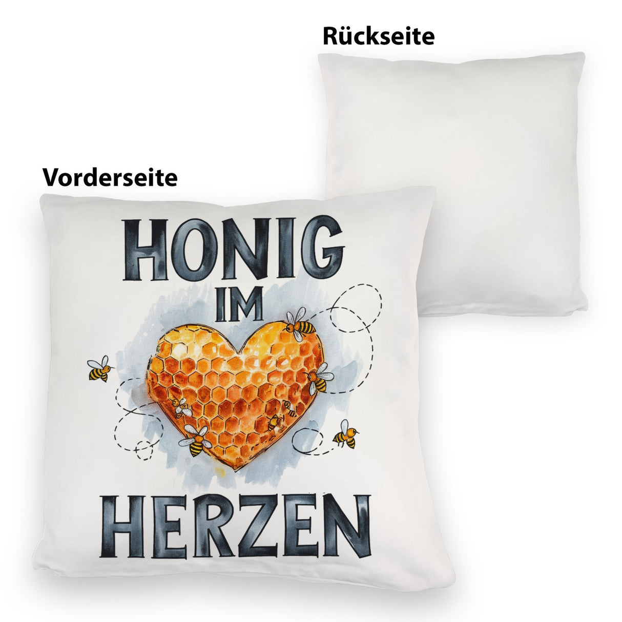 Honig im Herzen Kissen Herz Honigwaben