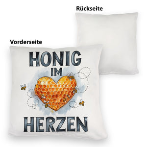 Honig im Herzen Kissen Herz Honigwaben