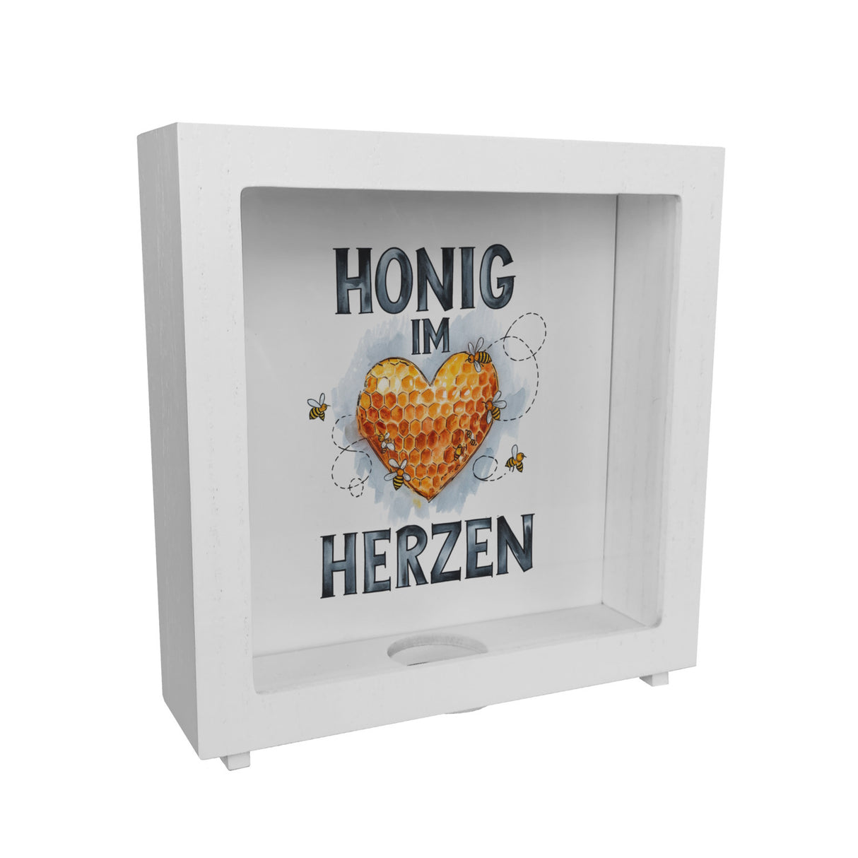 Honig im Herzen Spardose Herz Honigwaben