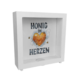 Honig im Herzen Spardose Herz Honigwaben