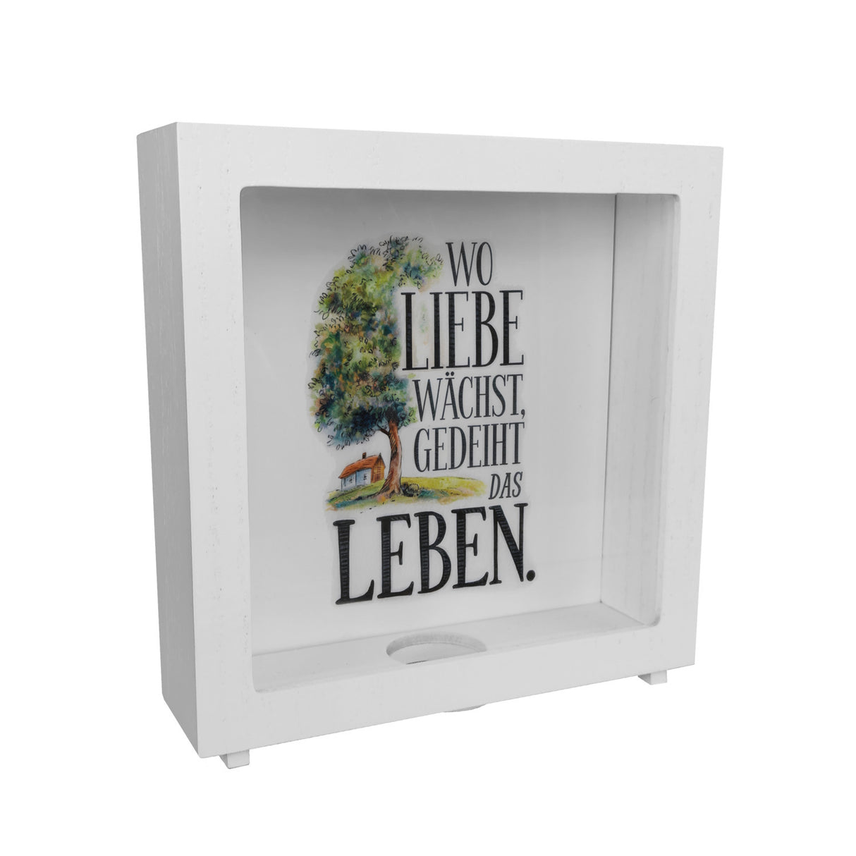 Wo Liebe wächst Spardose Blühender Baum