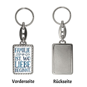 Familie ist, wo Liebe beginnt Schlüsselanhänger