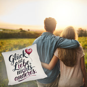Glück ist Liebe Kissen Herz Luftballon