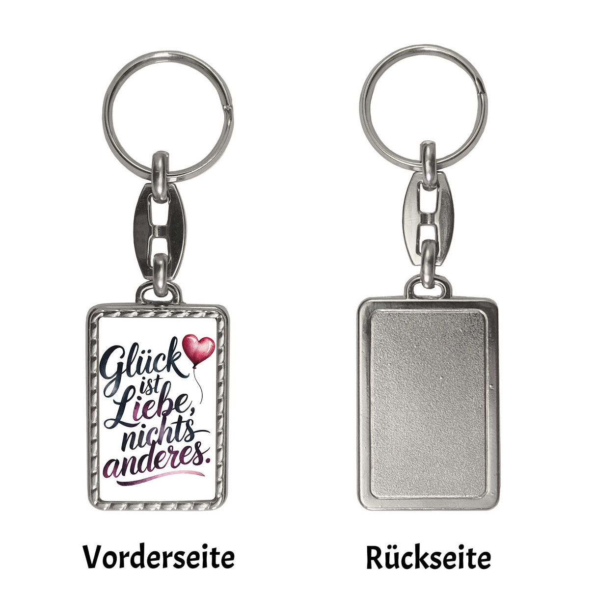 Glück ist Liebe Schlüsselanhänger Herz Luftballon