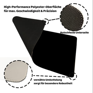 Elegante Schwarze Schreibtischunterlage 69x31cm XXL Mauspad