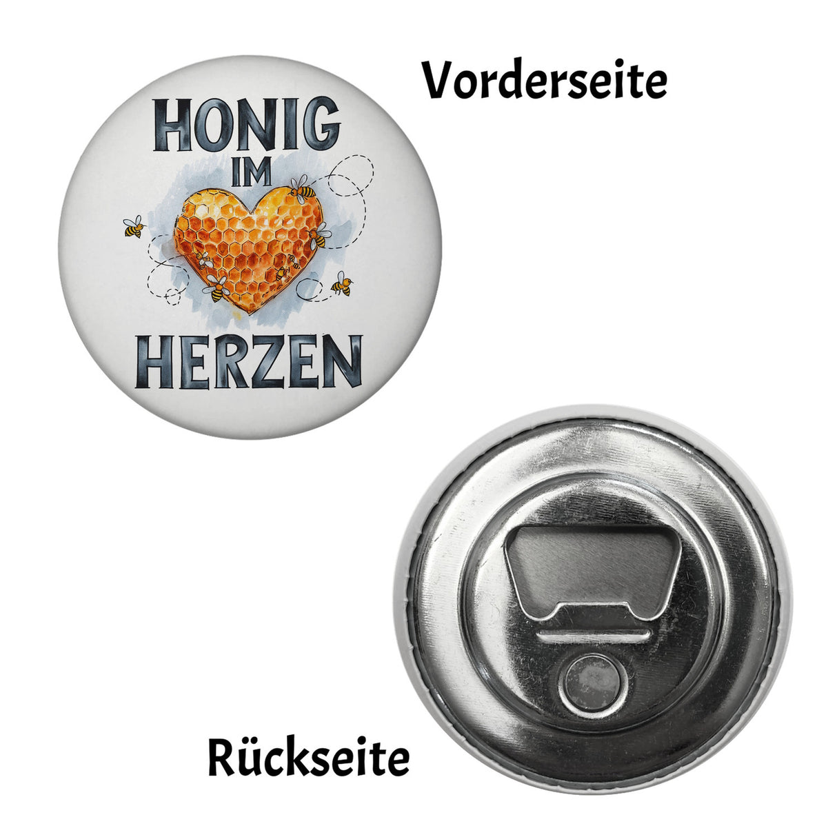 Honig im Herzen Magnet Herz Honigwaben