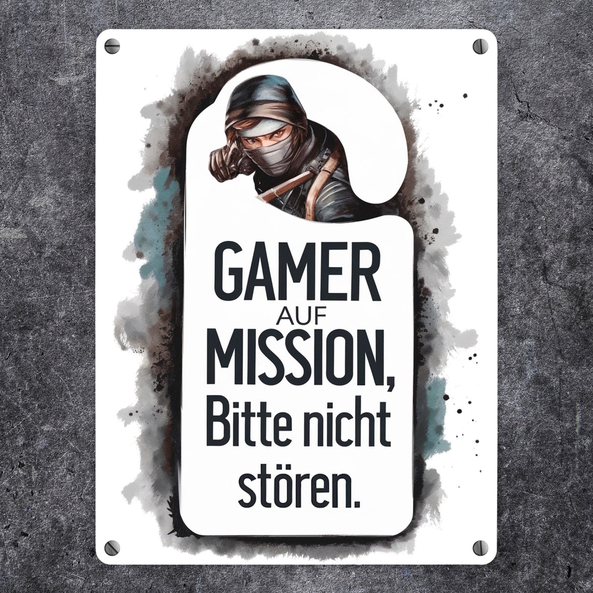 Bitte nicht stören, Gamer auf Mission Metallschild in 15x20 cm