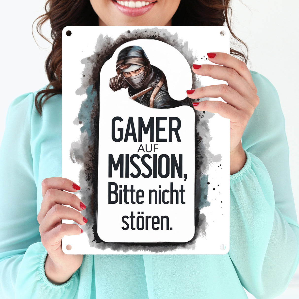 Bitte nicht stören, Gamer auf Mission Metallschild in 15x20 cm