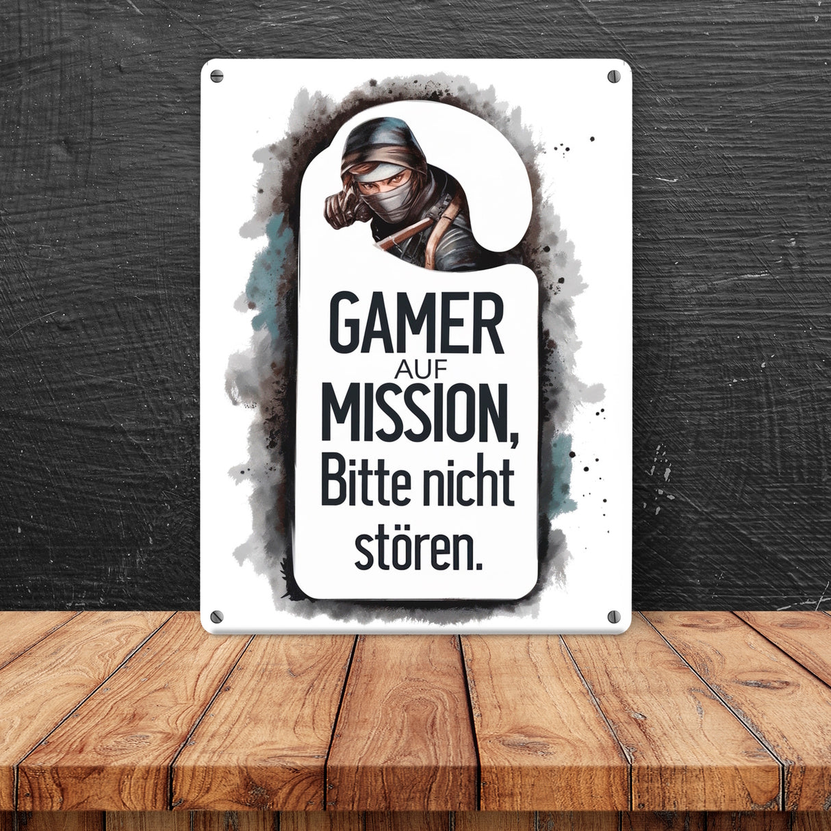 Bitte nicht stören, Gamer auf Mission Metallschild in 15x20 cm