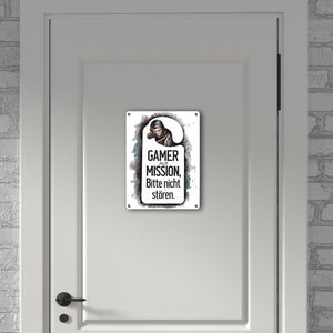 Bitte nicht stören, Gamer auf Mission Metallschild in 15x20 cm