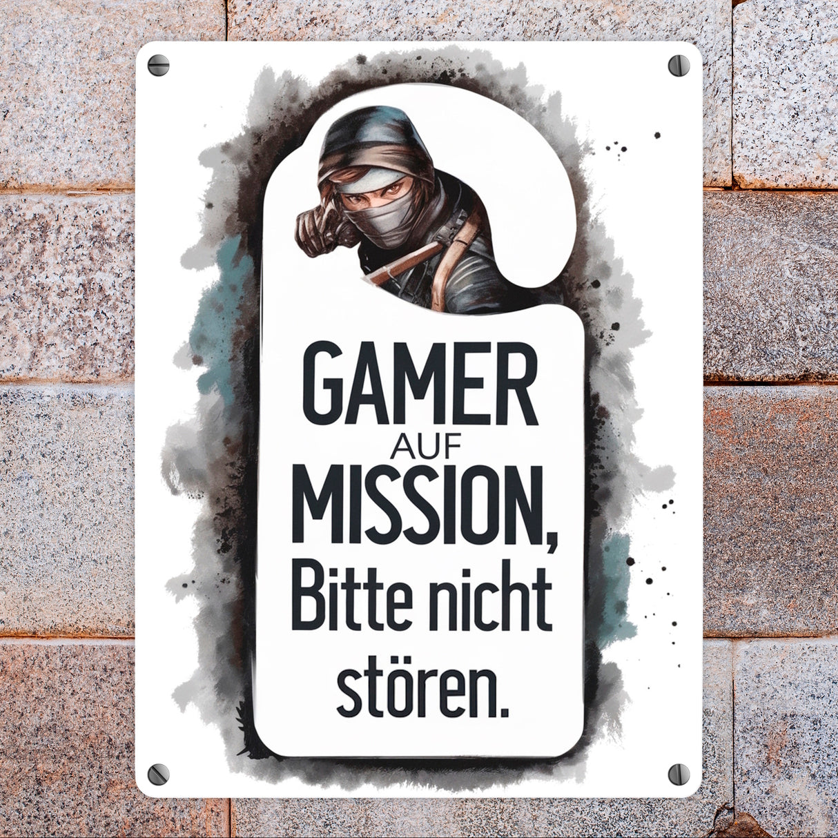Bitte nicht stören, Gamer auf Mission Metallschild in 15x20 cm