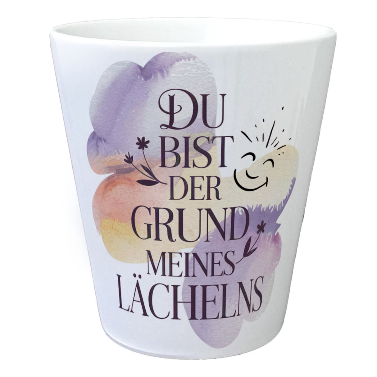 Grund meines Lächelns Blumentopf Blumen Aquarell