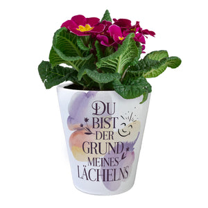 Grund meines Lächelns Blumentopf Blumen Aquarell