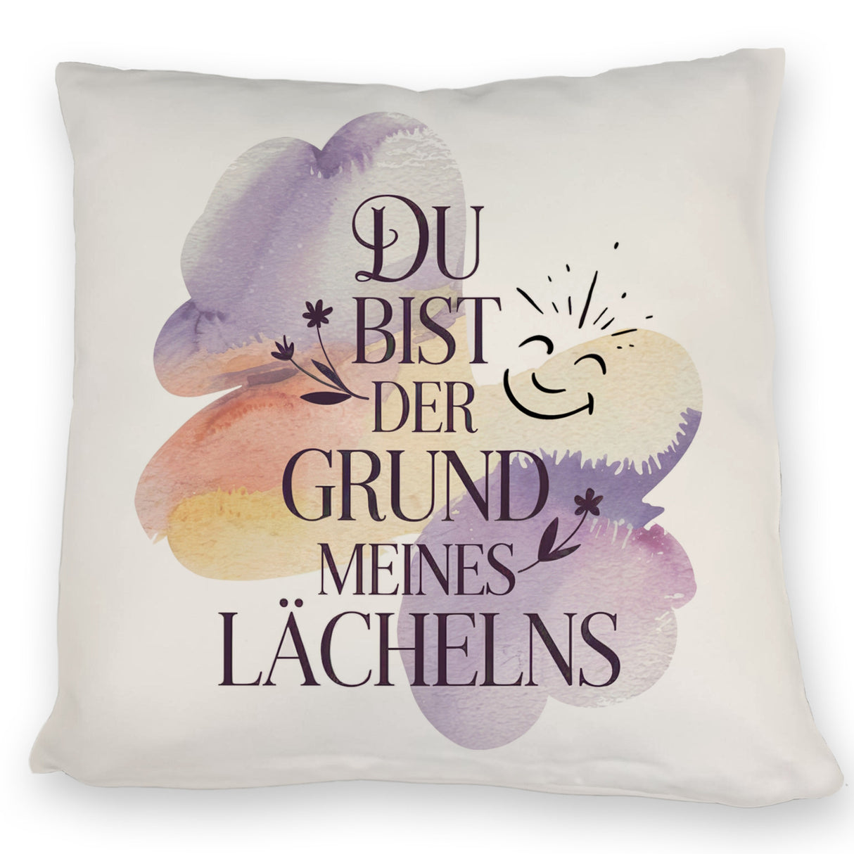 Grund meines Lächelns Kissen Blumen Aquarell