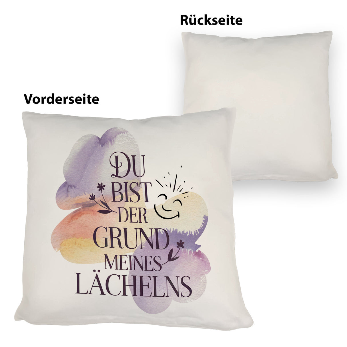 Grund meines Lächelns Kissen Blumen Aquarell