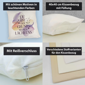 Grund meines Lächelns Kissen Blumen Aquarell