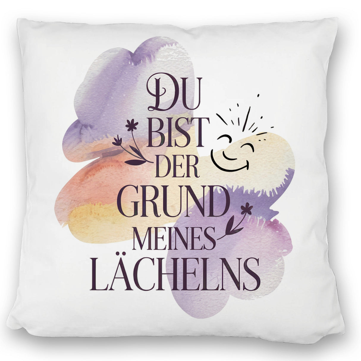 Grund meines Lächelns Kissen Blumen Aquarell