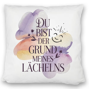 Grund meines Lächelns Kissen Blumen Aquarell