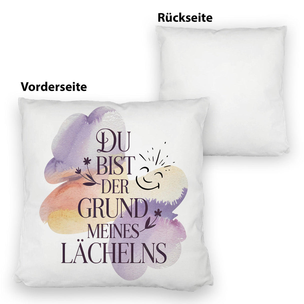 Grund meines Lächelns Kissen Blumen Aquarell